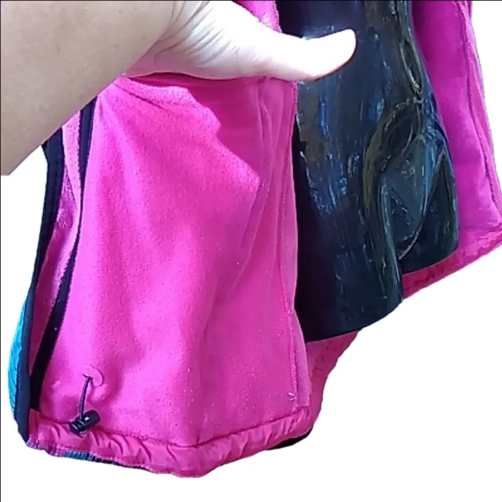 The North Face Women's Pink and Blue Plaid Fleece Lined Snowboard Ski Jacket - Picture 10 of 16